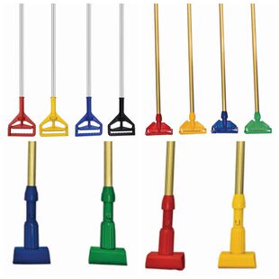 旧衣服变拖把铝合金蜡拖杆带夹子老式拖把杆夹固式水拖肯德基专用