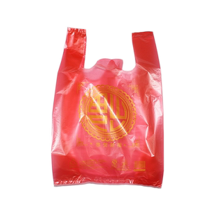 红色塑料袋超市购物加厚提手方便袋子食品袋手提马甲大中小背心袋