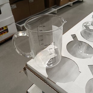IKEA宜家正品瓦达恩量壶带刻度透明玻璃杯耐热宜冷搅拌杯500毫升