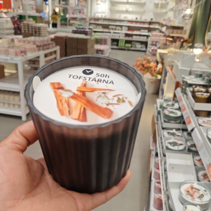 IKEA宜家正品托斯坦纳杯装香味烛家用除异味无烟香薰蜡烛浪漫烛光
