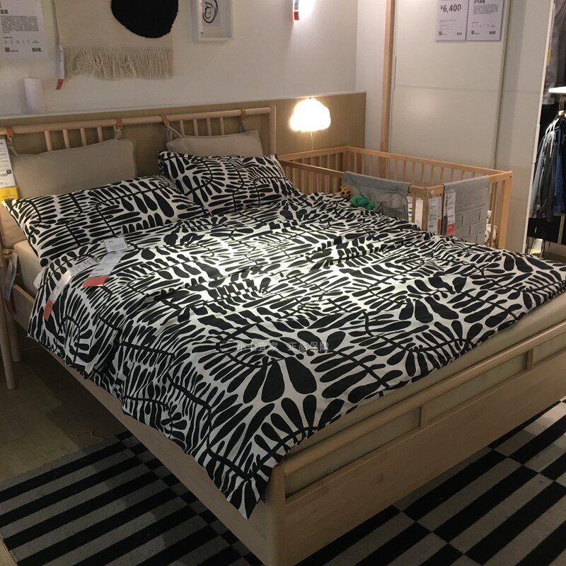 IKEA宜家正品麦斯默特被套四季通用床单家用1.5m单双人床裸睡被罩