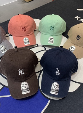 西班牙购回 正品美版47 Brand帽子MLB软顶小标水洗做旧防晒棒球帽