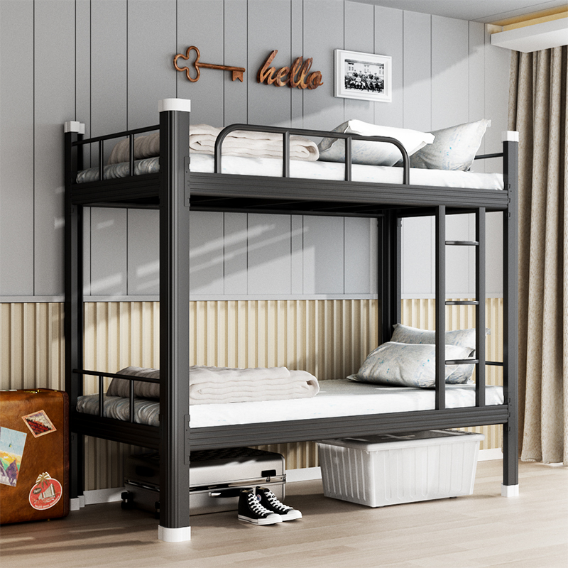 上下铺铁架床学生宿舍员工工地双层高低架子双人寝室公寓单人铁床