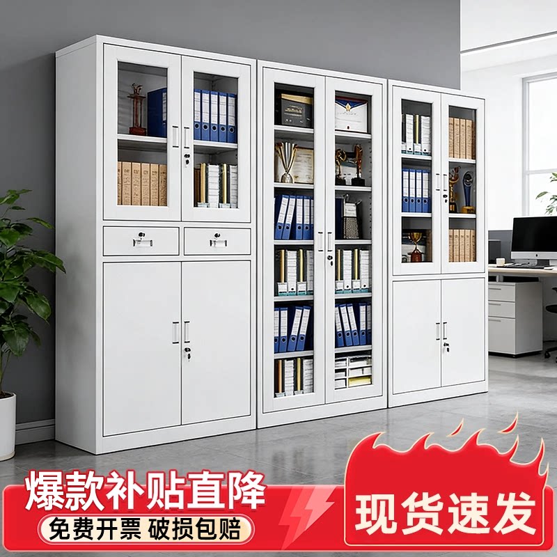 钢制文件柜办公室档案柜资料柜财务凭证柜铁皮柜二斗带锁储物柜子图片