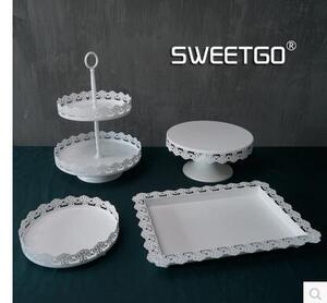 下午茶聚会点心架组合 甜品台架子套装 欧式婚庆蛋糕架点心托盘