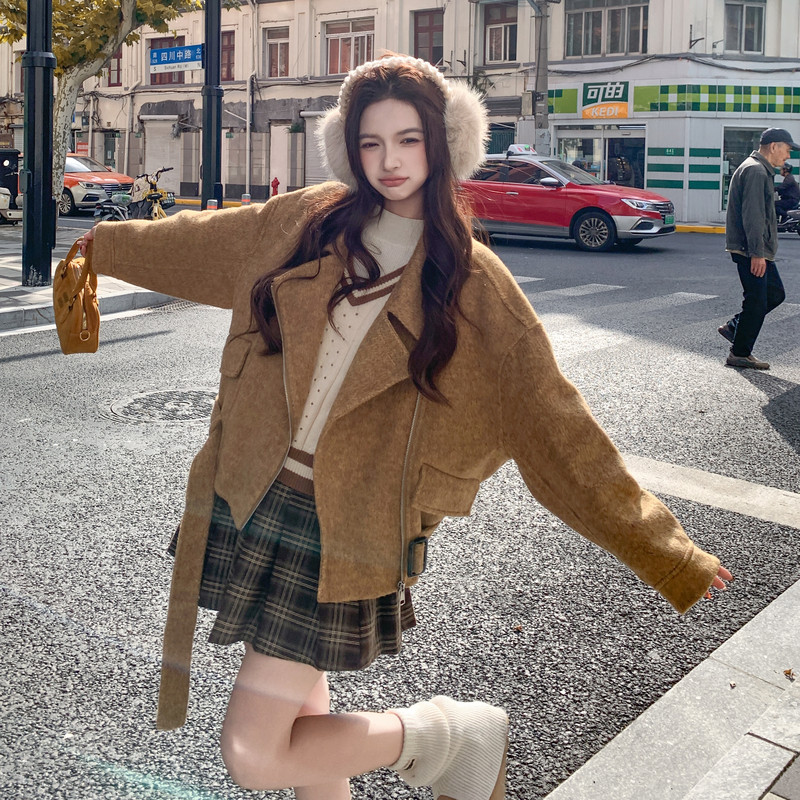 机车款双面呢外套2B148-9950P290K435有货,女装毛呢外套,2B148
