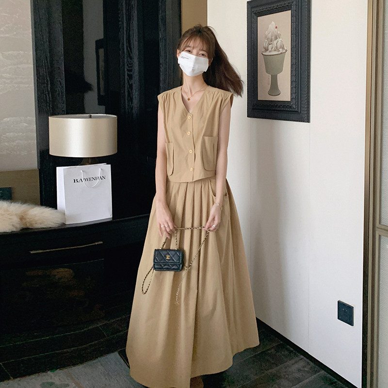 无袖连衣裙套装221-2395-P125K178,女装连衣裙,2B148