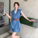 新款无袖短款套装221-9911P155K228，女装套装/套裙，2B148