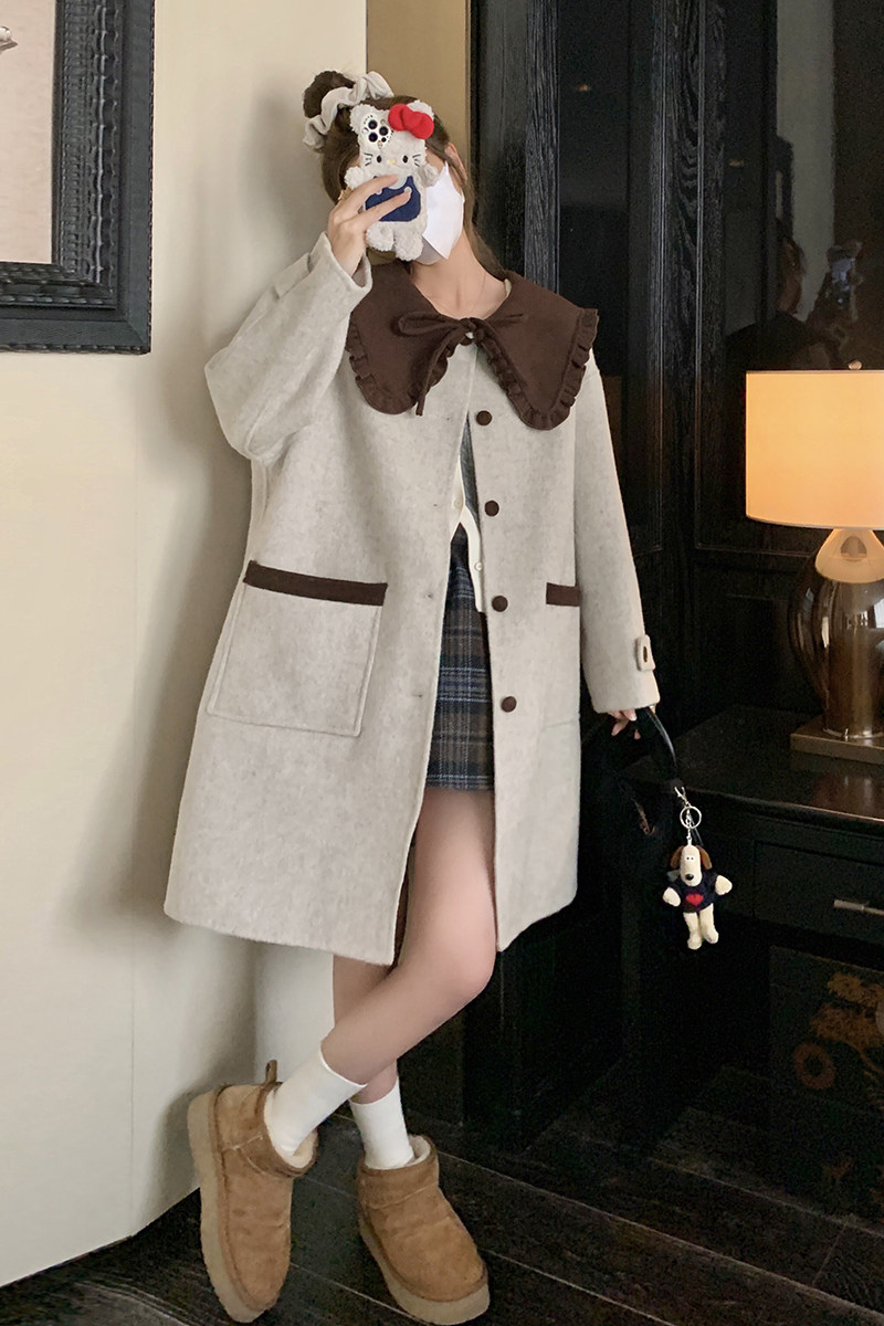 2026新款呢子娃娃领大衣221-820P175K258,女装毛呢外套,2B148