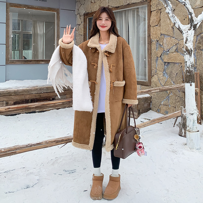 新款羊羔毛长外套221-931P215K318,女装棉衣/棉服,2B148
