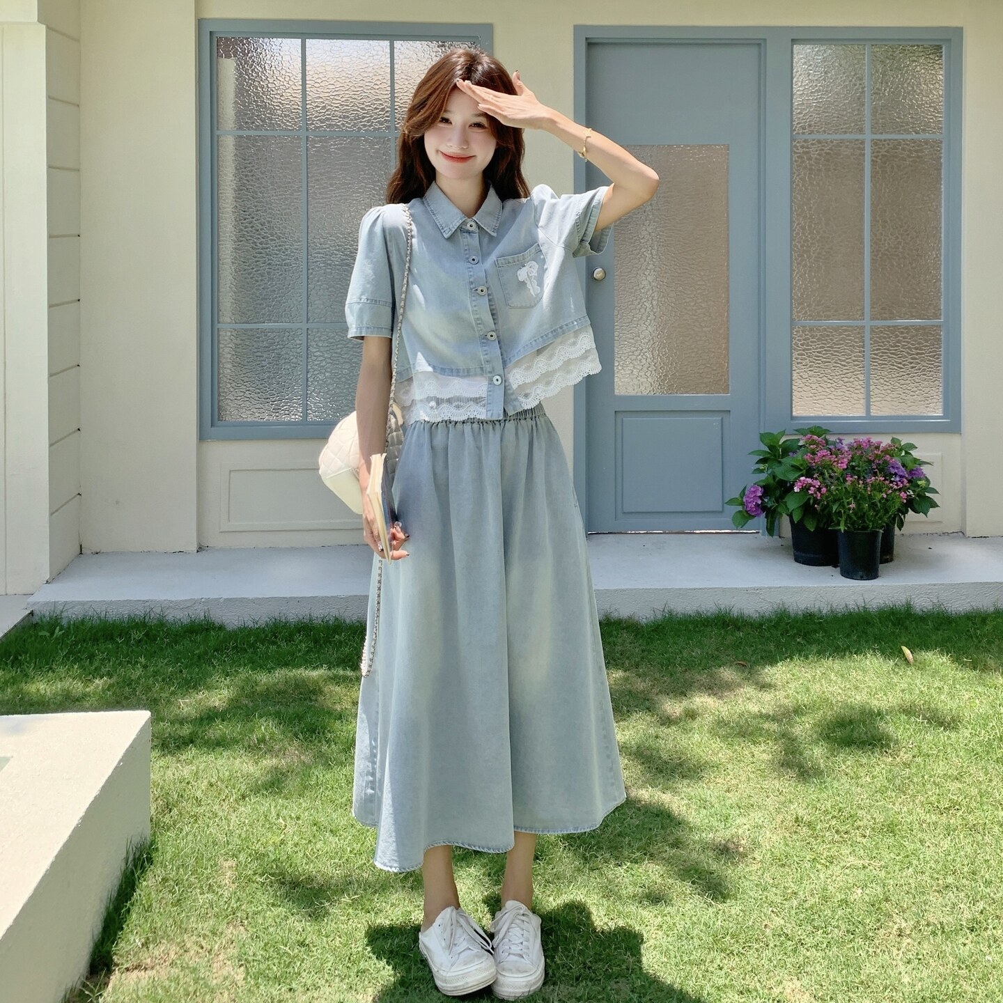 新款牛仔半身裙套装221-9907P165K228,女装套装/套裙,2B148