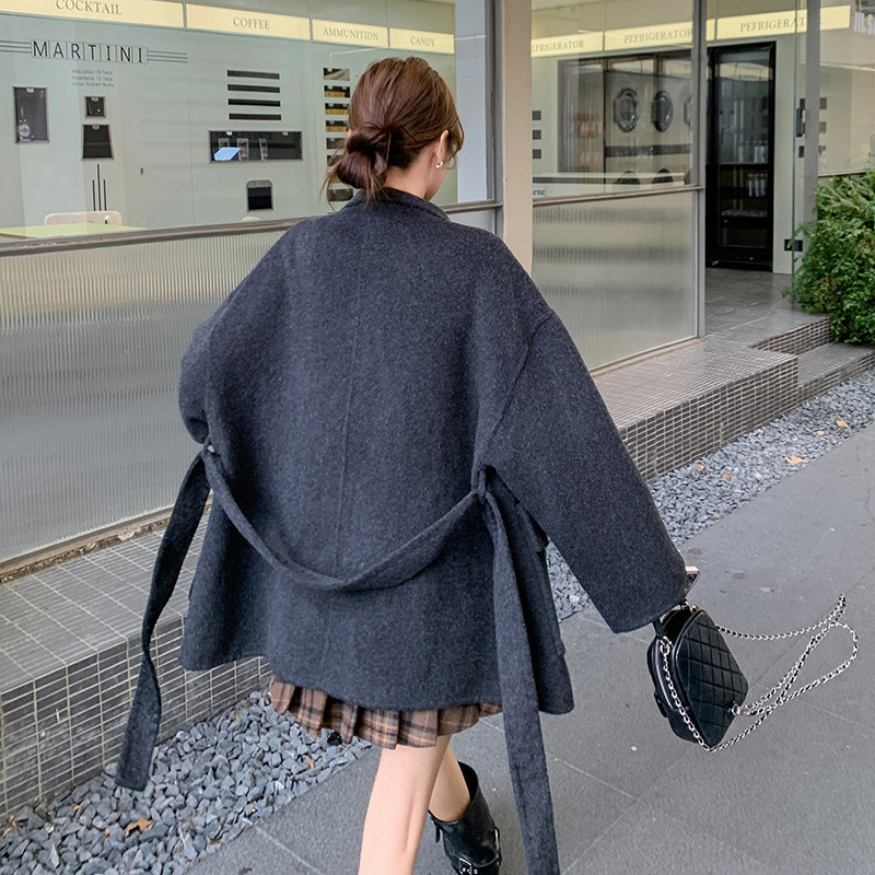 新款双面呢短款大衣221-928P265K388,女装毛呢外套,2B148