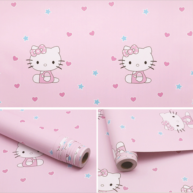 卡通墙纸卧室女孩房间装饰可爱儿童房壁纸家用墙壁纸自贴防水防潮,家装主材,PVC墙纸,淘宝优惠券,粉丝福利购,淘宝优惠卷