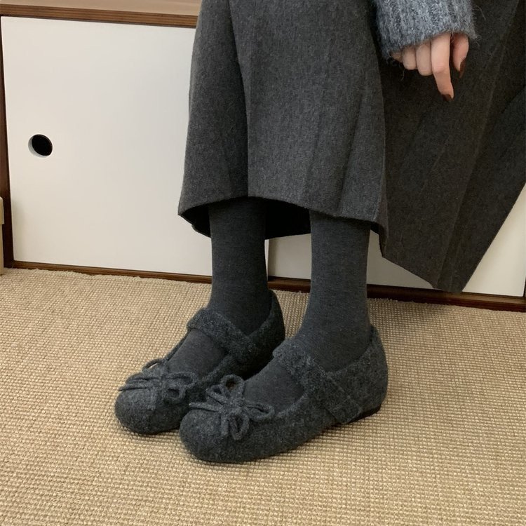 高颜值时尚蝴蝶结单鞋女秋