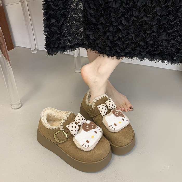 甜美可爱凯蒂猫棉鞋女冬季新