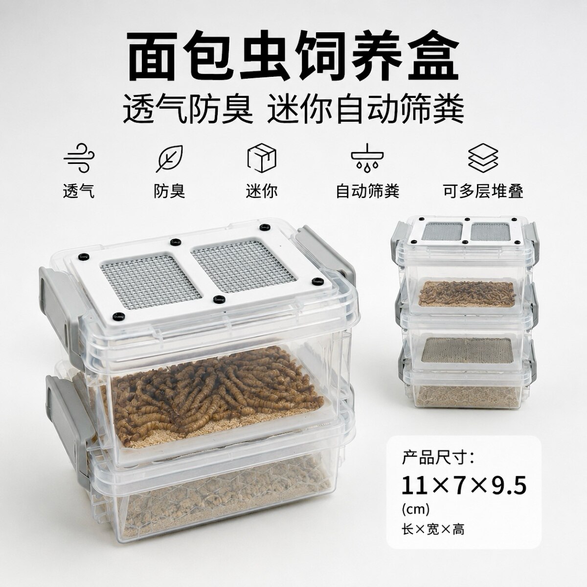 面包虫饲养盒筛粪迷你高颜值图片