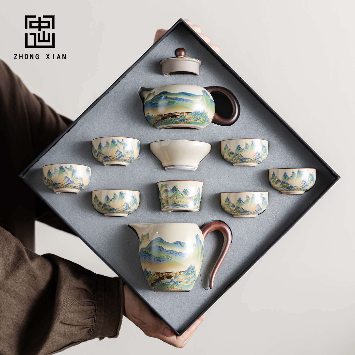 汝窑功夫茶具套装2026新款家用陶瓷泡茶器具茶壶茶杯整套礼盒装