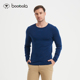booroola春夏17.5μm美利奴羊毛圆领长袖 T恤男220gsm吸湿透气不扎