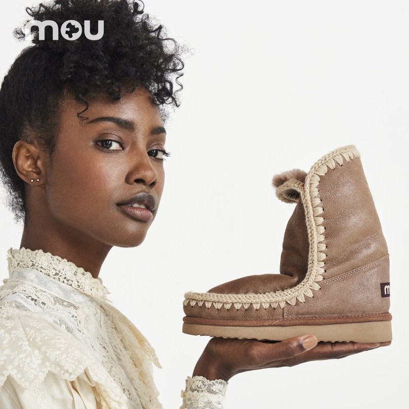 mou女士eskimo24经典雪地靴羊皮毛一体舒适百搭羊毛中筒靴