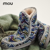 24波希米亚风格 羊皮毛一体 中筒靴 mou冬ESKIMO 女 雪地靴