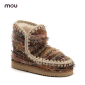 mou2025秋冬新款 爱斯基摩女士限量彩色毛呢羊皮毛一体雪地靴