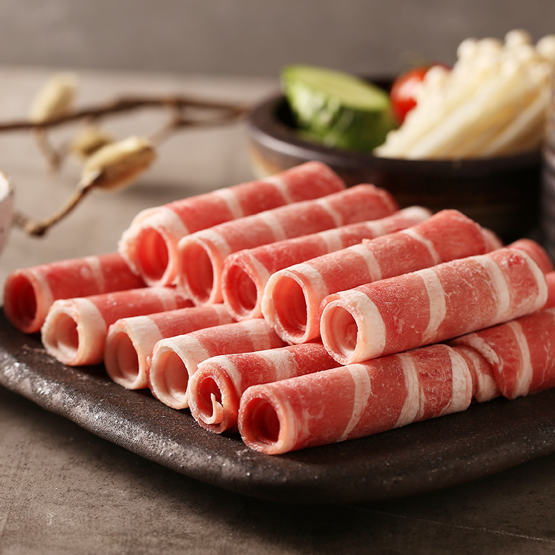 科尔沁生鲜雪花调理肥牛卷片4袋4斤火锅食材涮牛肉烤肉内蒙古草原