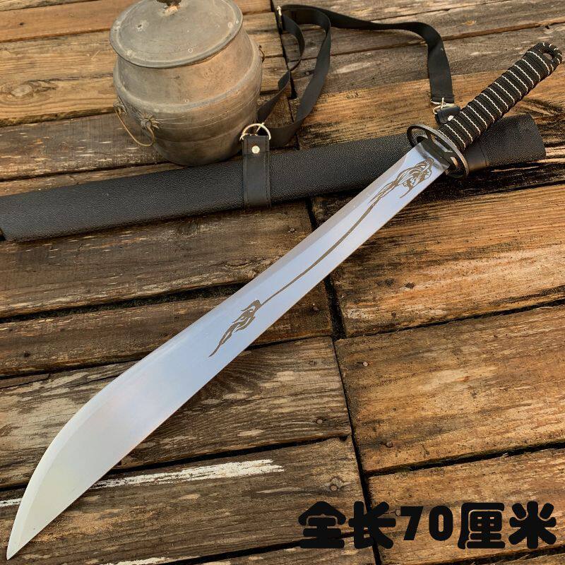 武术大刀龙泉锰钢绣春刀一体唐横刀户外车载防身冷兵器合法未开刃