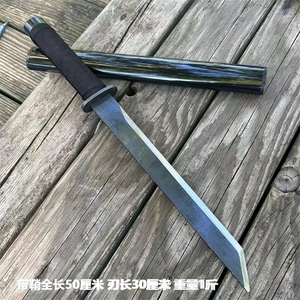 锰钢砍柴手工锻打钢刀影视车载刀具高短刀工具碳钢防身户外未开刃