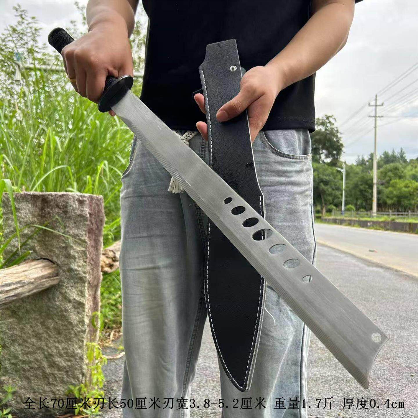 长刃刀宝剑刀具车载军刀中国唐刀武术生存刀古风唐横刀短刀未开刃