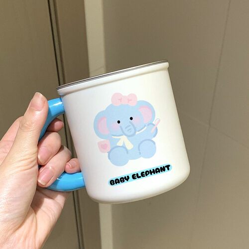 简约小清新粉色刷牙杯子