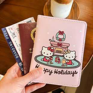 卡通可爱小清新KT猫多功能卡包个性创意高颜值凯蒂猫护照夹证件包