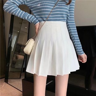 短裙夏欧美 20203百褶裙半身裙女夏季 白色高腰夏款 西装 jk2025新款
