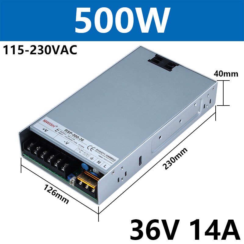 明纬RSP-500-24V主动式PFC型开关电源48V36V 750W1000W2400W3000W