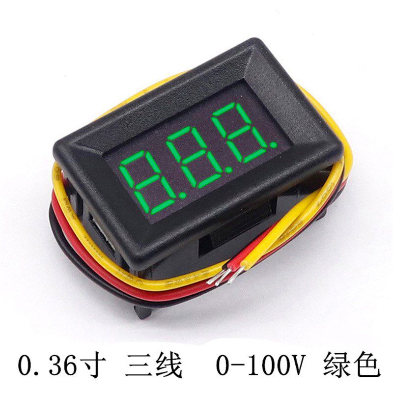 直流电压0.36寸数码管DC0V-100V三线可变精度数显示/数字电压表头