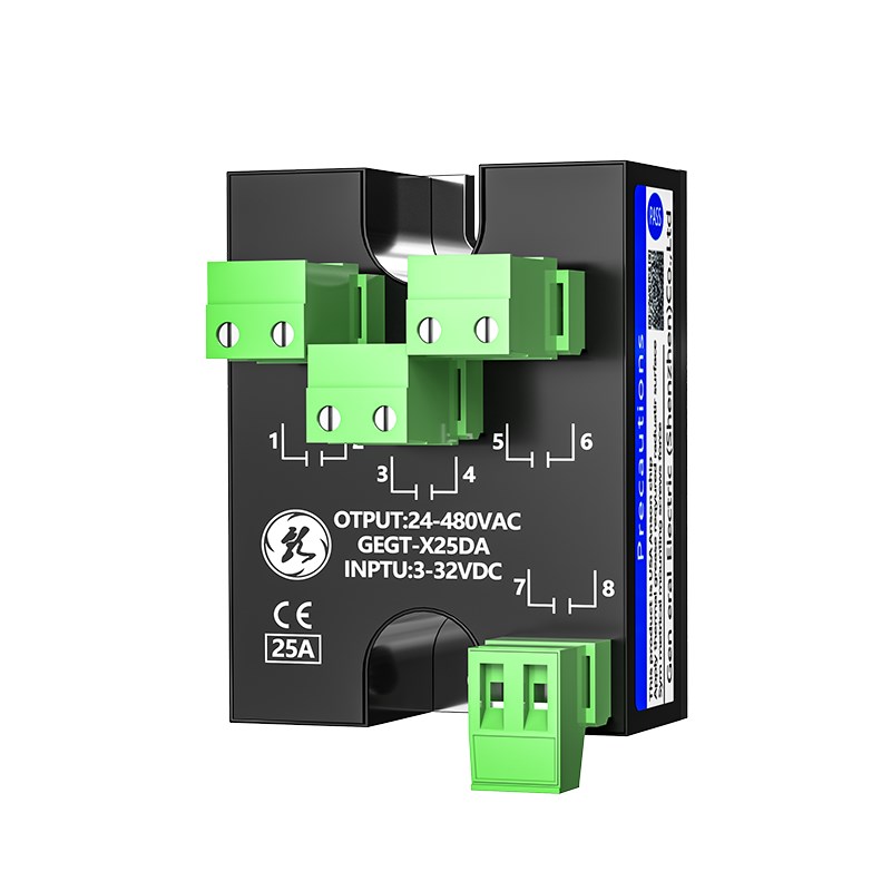 三相固态继电器GEGT-X25DA小型220V直流交流25A散热器正反转单相