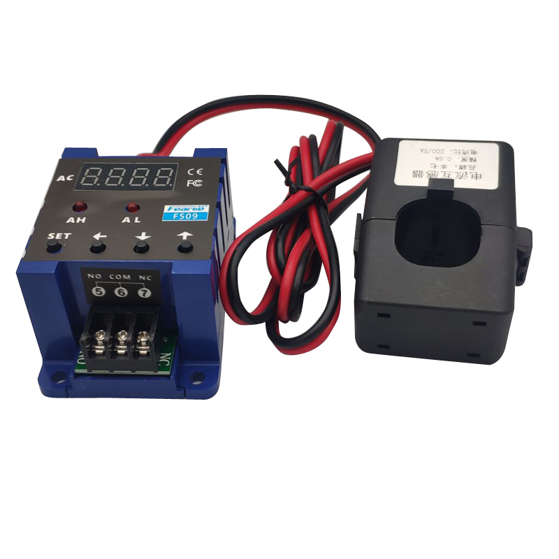 f509交流数显电流表上限下限过载报警感应继电器延时堵料停止送料