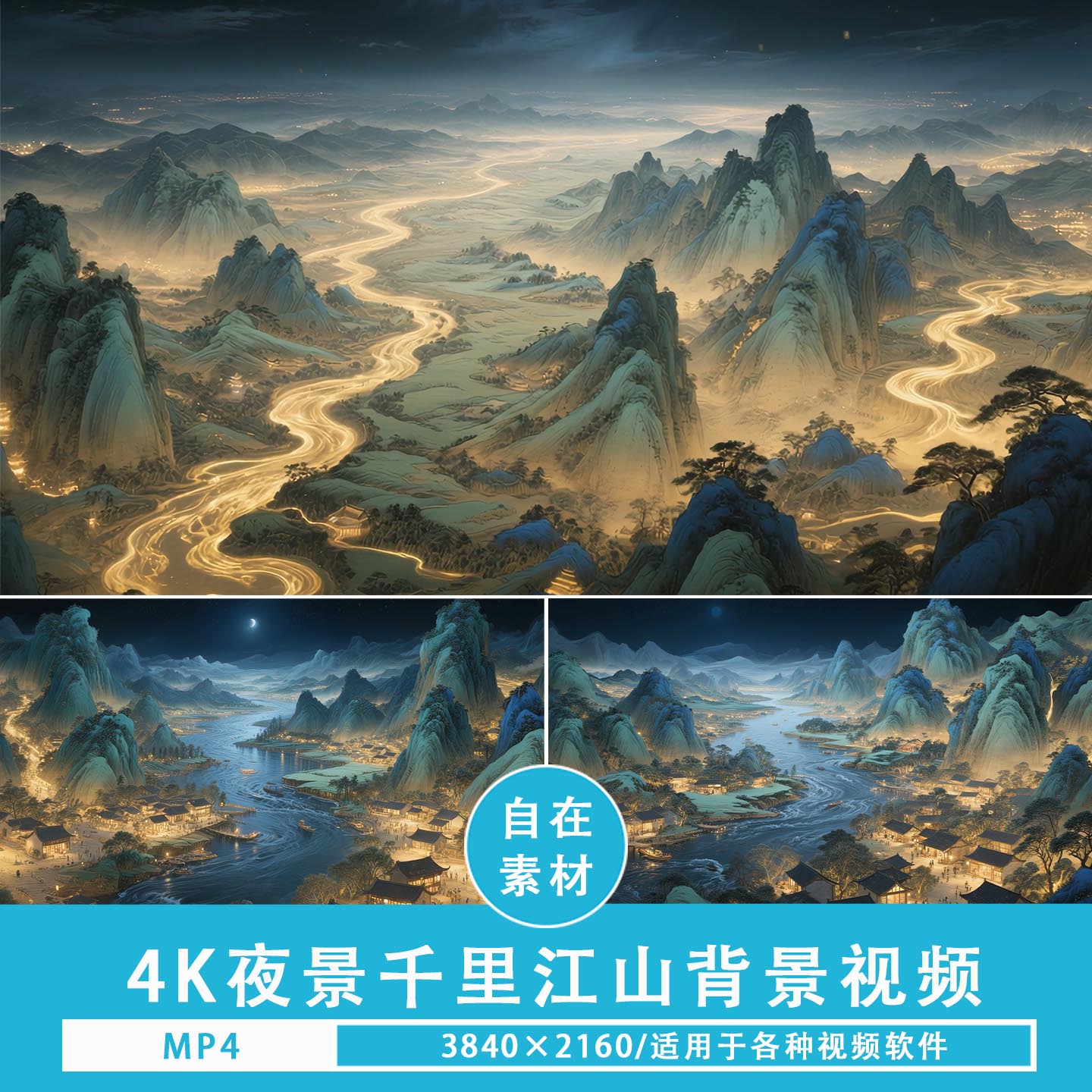 超高清唯美中国风水墨山