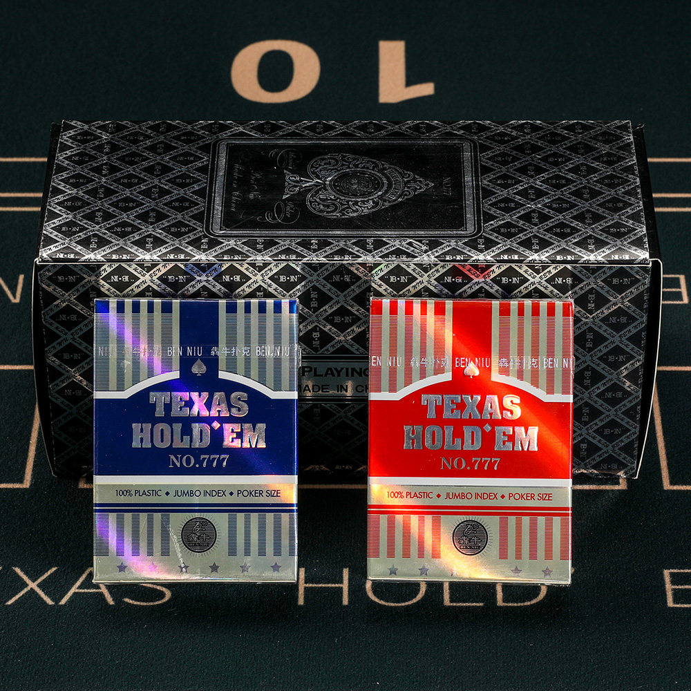 双面磨砂犇牛777塑料扑克牌德州扑克牌宽字大字扑克防水耐磨