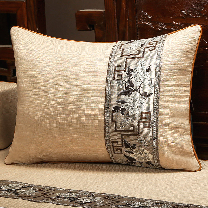 中式沙发抱枕棉麻红木靠枕靠垫床头靠背软包含芯长方形靠背垫护腰