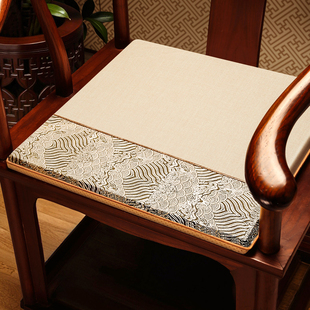 中式茶室茶台座垫实木沙发圈椅太师椅防抱枕椅子垫子坐垫滑垫定制