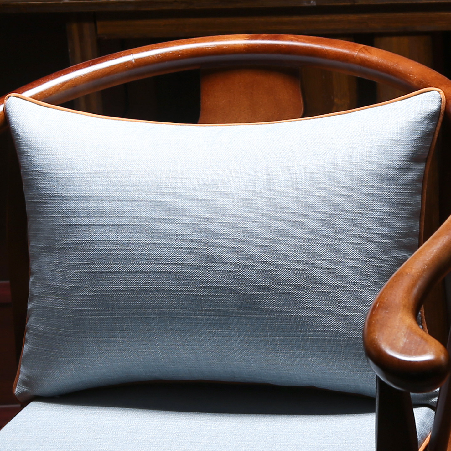 中式抱枕靠垫纯色麻料中国风红木沙发客厅腰枕靠枕抱枕套不含芯