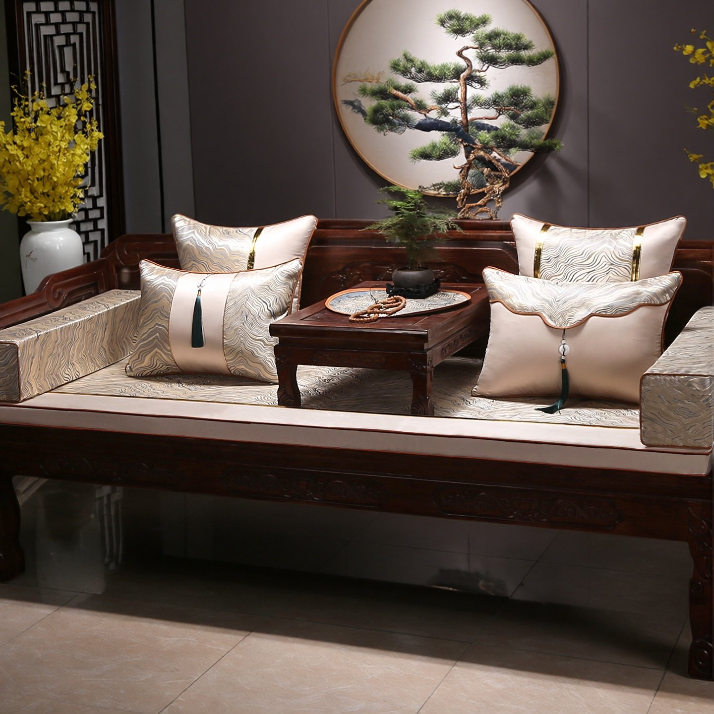 新中式红木沙发坐垫实木家具椅子沙发垫罗汉床五件套乳胶坐垫棕垫,居家布艺,沙发垫,淘宝优惠券,粉丝福利购,淘宝优惠卷