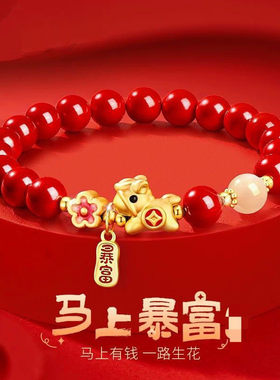 2026本命年马上暴富红绳手链女生款项链套装新中式送女友生日礼物