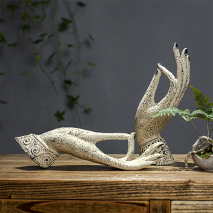 中式风格茶室茶道家居茶馆博古架装饰摆设 创意禅意佛手家具摆件