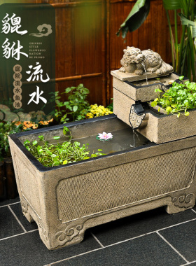 古法鱼鱼中式落地复古茶室摆件