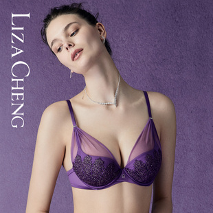 Liza 文胸大胸显小收副乳内衣女LB0748 Cheng缇雅系列蕾丝性感薄款
