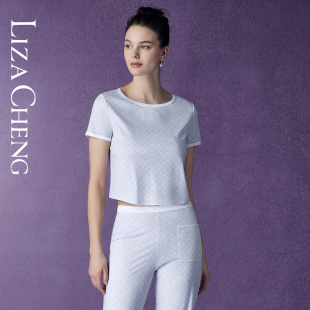 LizaCheng自然盛境系列全棉家居服套装 丝光棉LOGO纯棉睡衣LL00231
