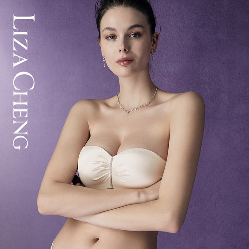 LizaCheng漫步芳园系列厚款小胸上托文胸可拆肩带半杯内衣LB00176
