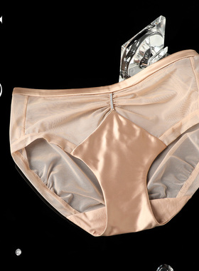 LizaCheng极光系列薄款性感网纱中腰三角裤女内裤L200075SKN