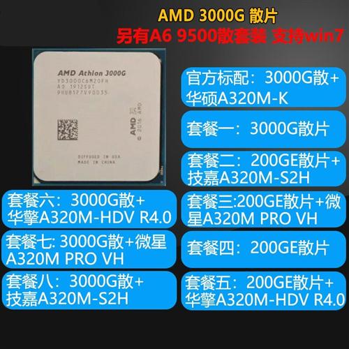 3400g cpu速龙200ge3000g3400ge散片搭华擎微星A320B450 CPU主